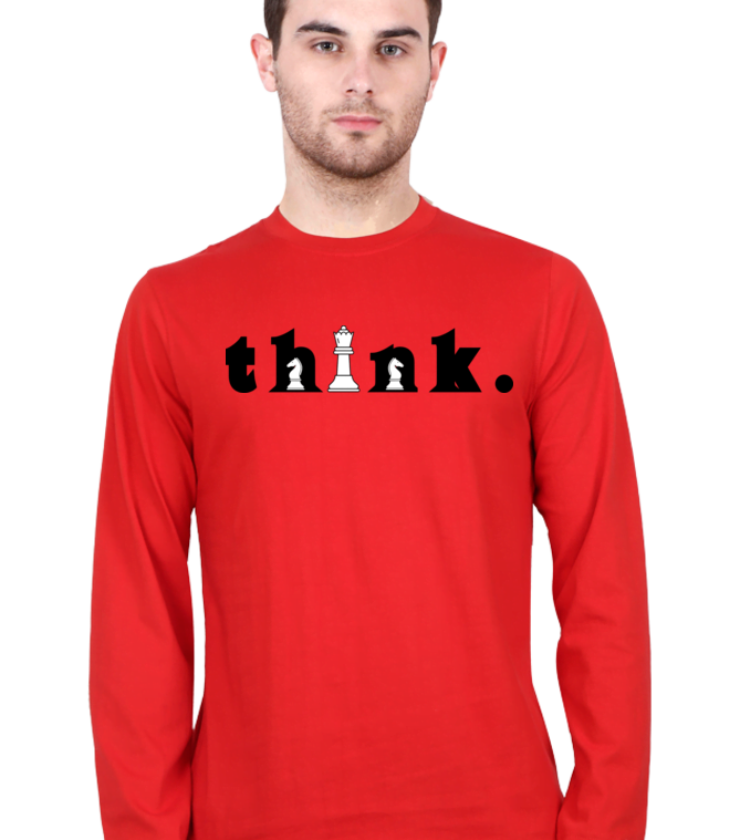 Think Red Male Round Neck Full Sleeve Tees