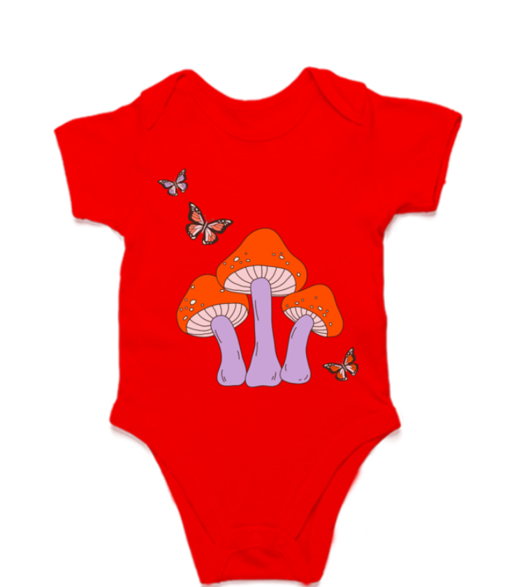 Mushroom Red Kids Rompers