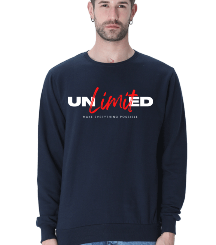 Unlimited Navy Blue Unisex Sweatshirts