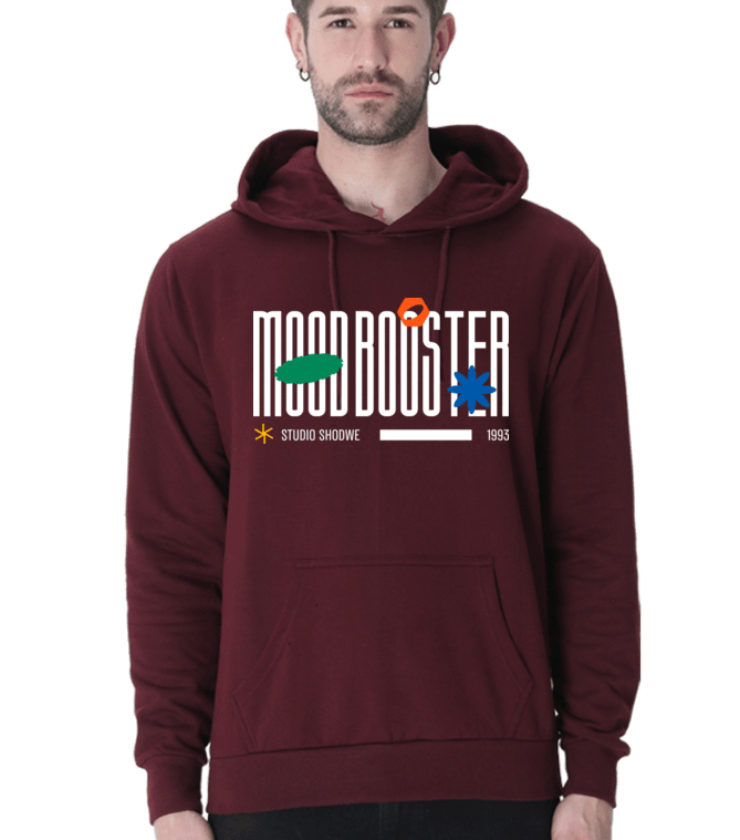 Mood Booster Maroon Unisex Hooded Sweatshirt