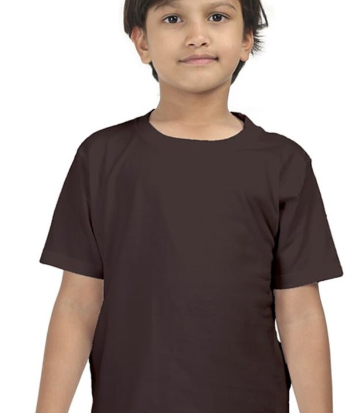 Coffee Brown Boy Round Neck Half Sleeve Classic Tees