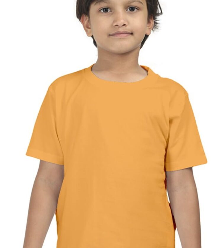 Golden Yellow Boy Round Neck Half Sleeve Classic Tees