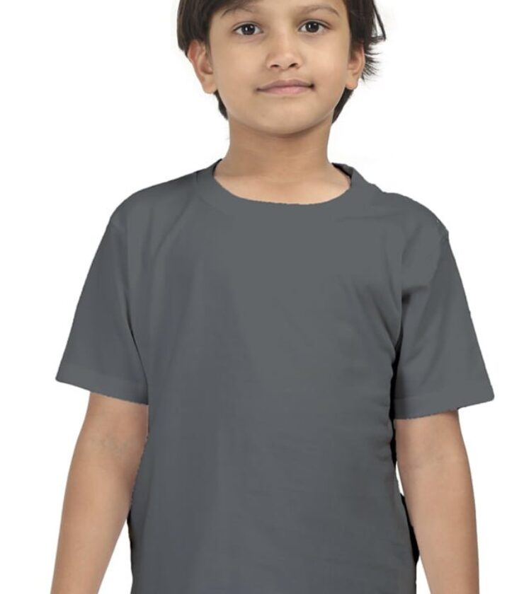 Steel Grey Boy Round Neck Half Sleeve Classic Tees
