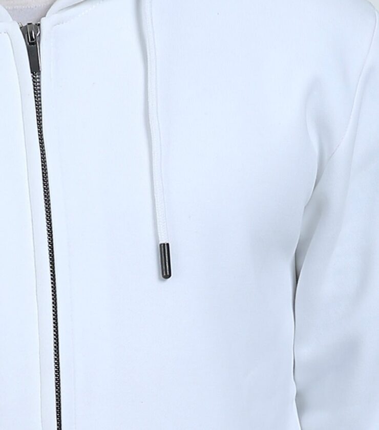 White Unisex Heavyweight Zip Hoodies