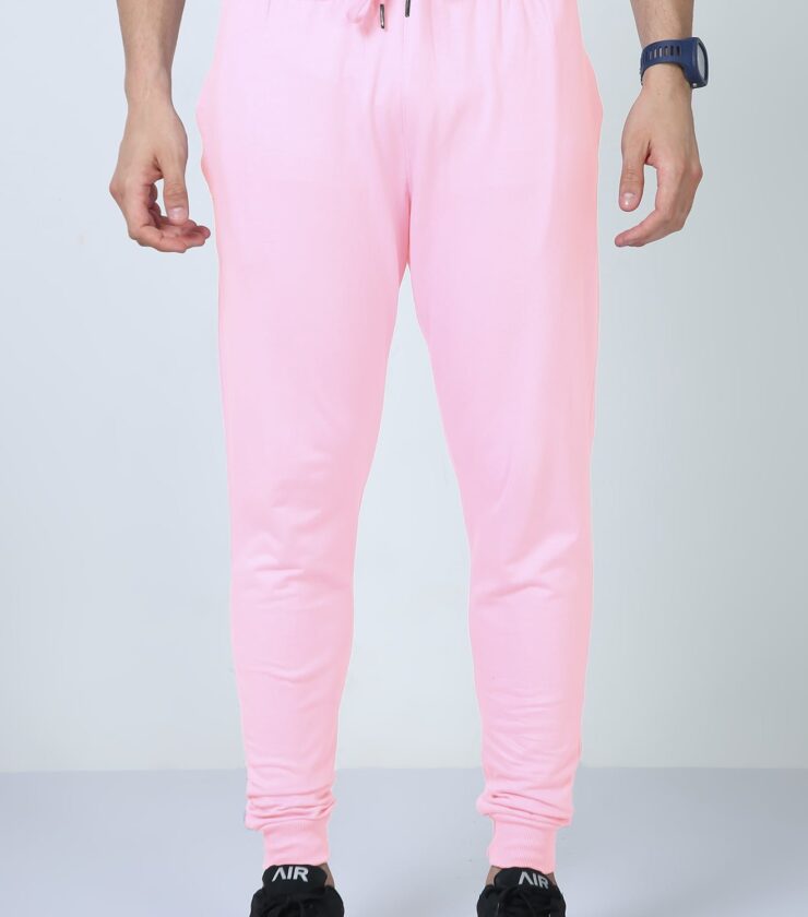 Men Joggers Light Baby Pink