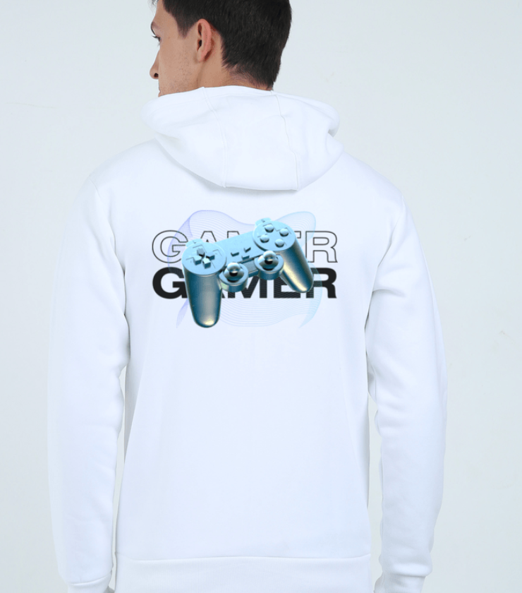 Gamer White Unisex Heavyweight Zip Hoodies