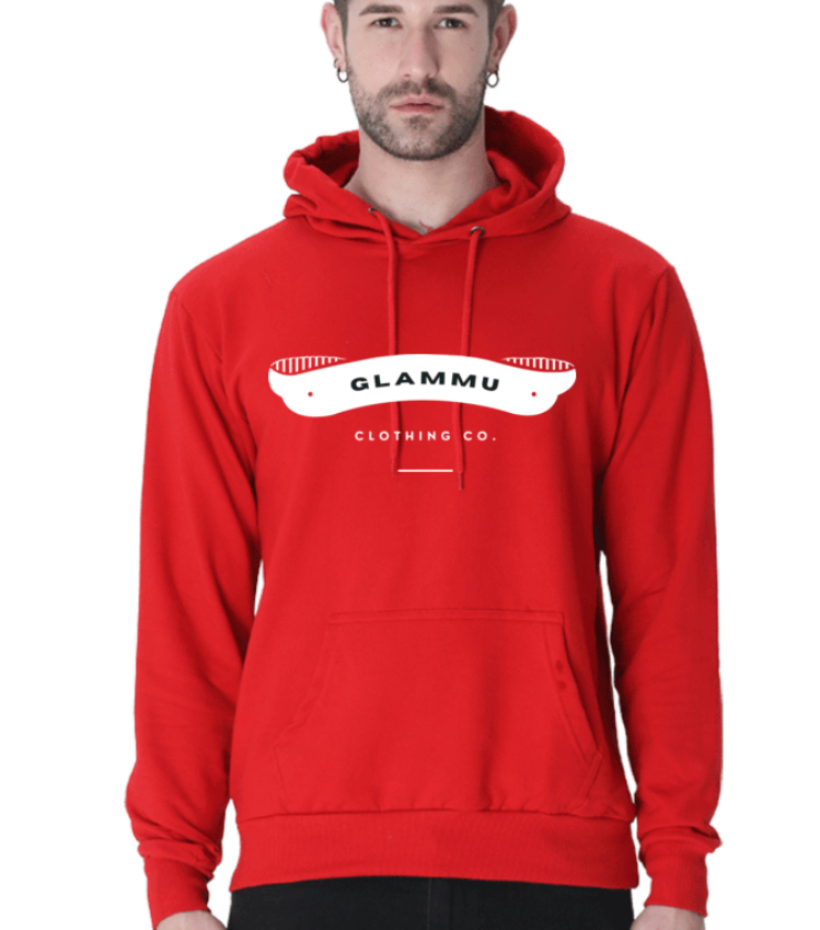 Glammu Red Unisex Hooded Sweatshirt