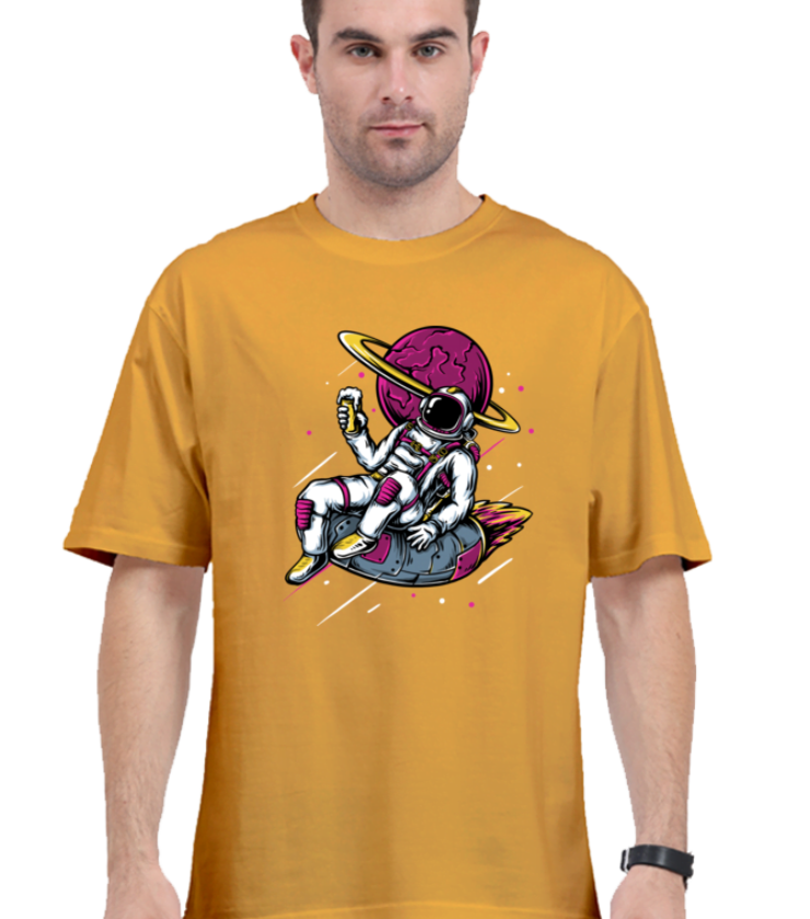 Astronaut Golden Yellow Unisex Oversized Classic Tees
