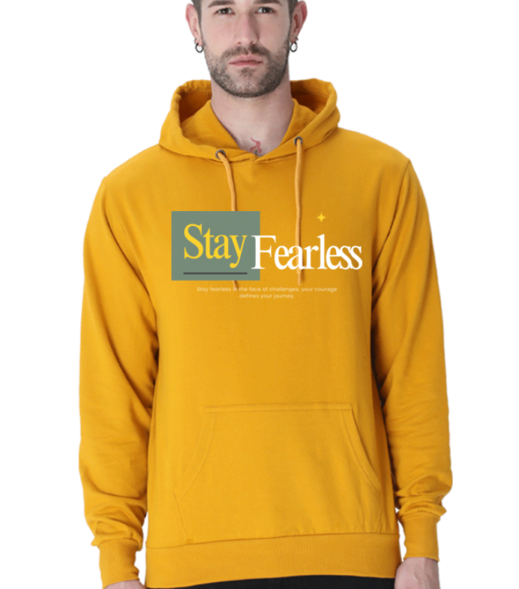 Stay Fearless Mustard Yellow Unisex Hooded Sweatshirt