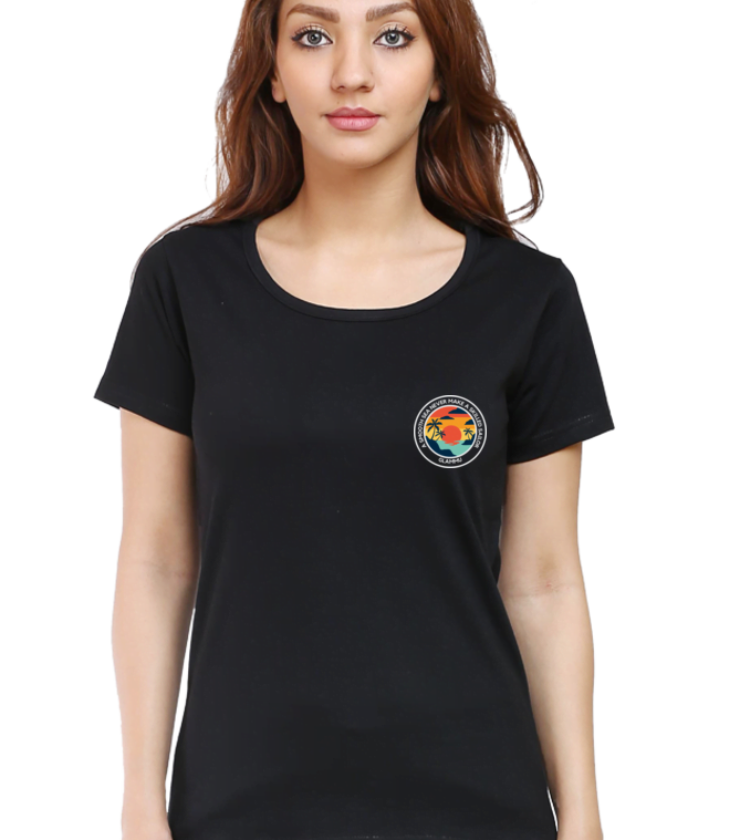 Asmooth sea never Black  Female Round Neck Half Sleeve Classic Tees