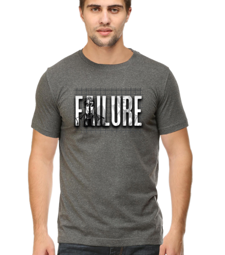 Failure Charcoal Male Round Neck Half Sleeve Tees