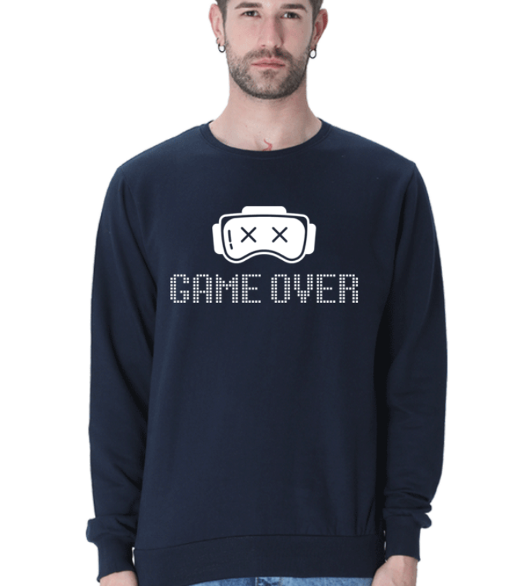Game Over Navy Blue Unisex Sweatshirts