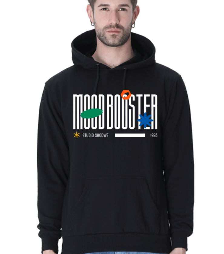Mood Booster Black Unisex Hooded Sweatshirt