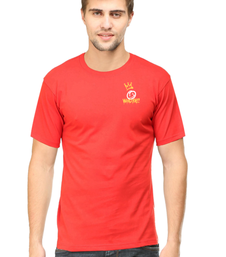 Whome Red Male Round Neck Half Sleeve Classic Tees