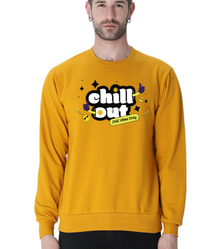Chill Out Mustard Yellow Unisex Sweatshirts