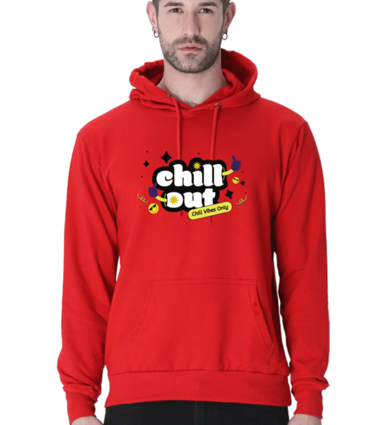 Chill Out Red Unisex Hooded Sweatshirt