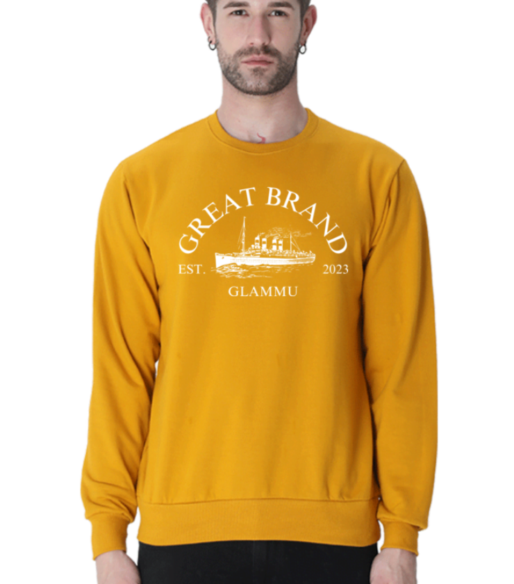 Great Brand Glammu Mustard yellow Unisex Sweatshirts