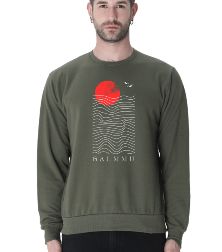 Glammu Sunset Olive Green Unisex Sweatshirts