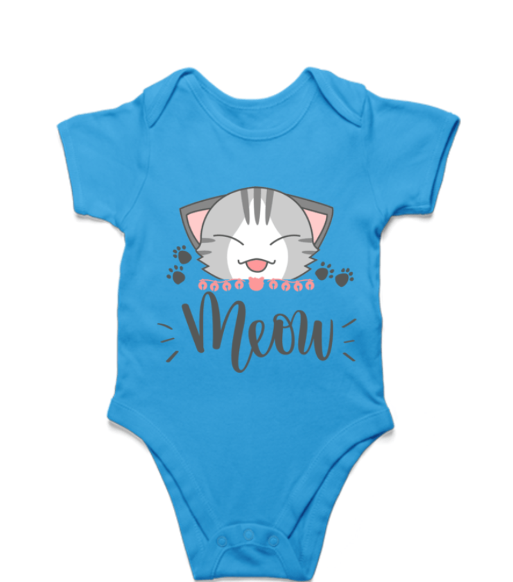 Meow Orchid Blue Kids Rompers