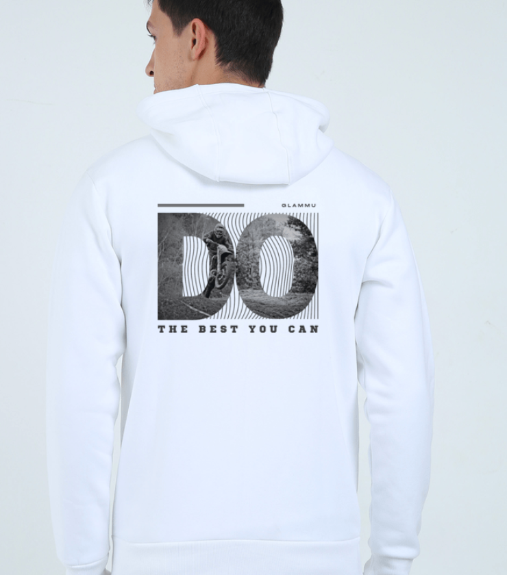Do What You Can White Unisex Heavyweight Zip Hoodies