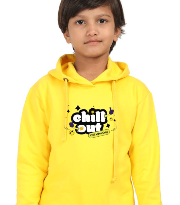 Chill Out Yellow Kids Hooded Sweatshirt