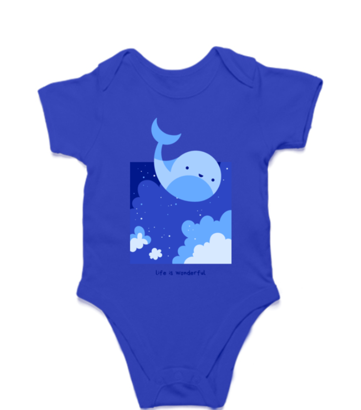 Life is Wonderful Royalblue Kids Rompers