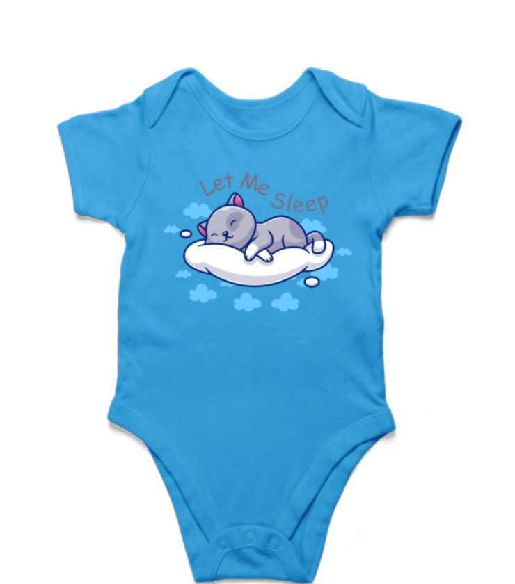 Sleeping Cat Orchid Blue Kids Rompers