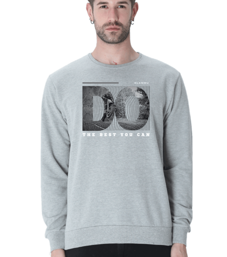 Do The Best You Can Grey Melange Unisex Sweatshirts