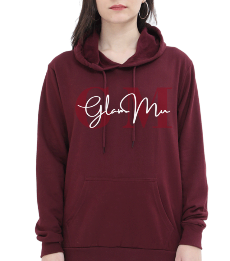 GM Beauty Maroon Unisex Hooded Sweatshirt