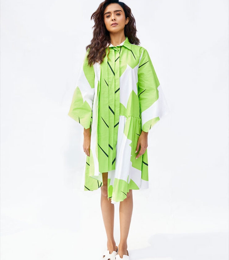 A1032 DIGITAL PRINTED LINEN BLEND WESTERN MAXI DRESS