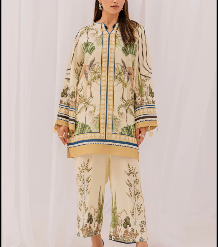 A1025 DIGITAL PRINTED KOREAN BSY VELVET CO-ORD SET